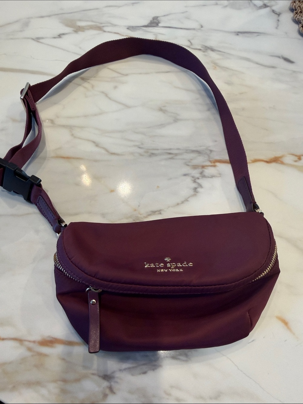 kate spade plum nylon crossbody belt bag